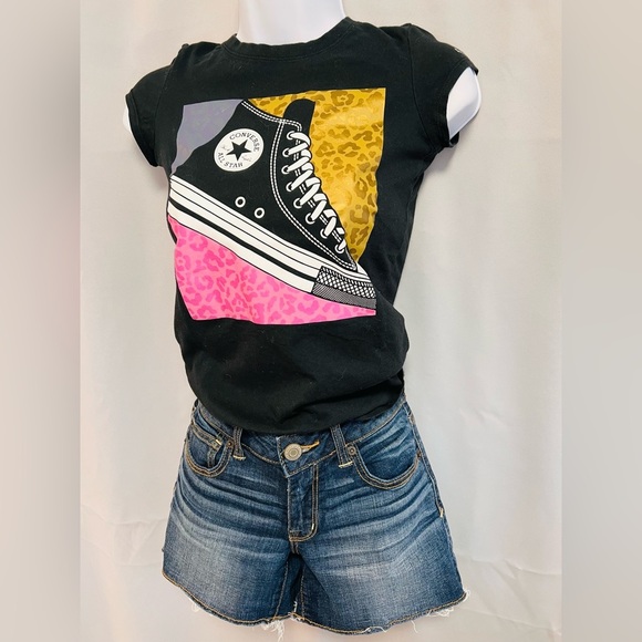 Converse t Shirt girls size Medium (10-12yrs ) black - Picture 3 of 12